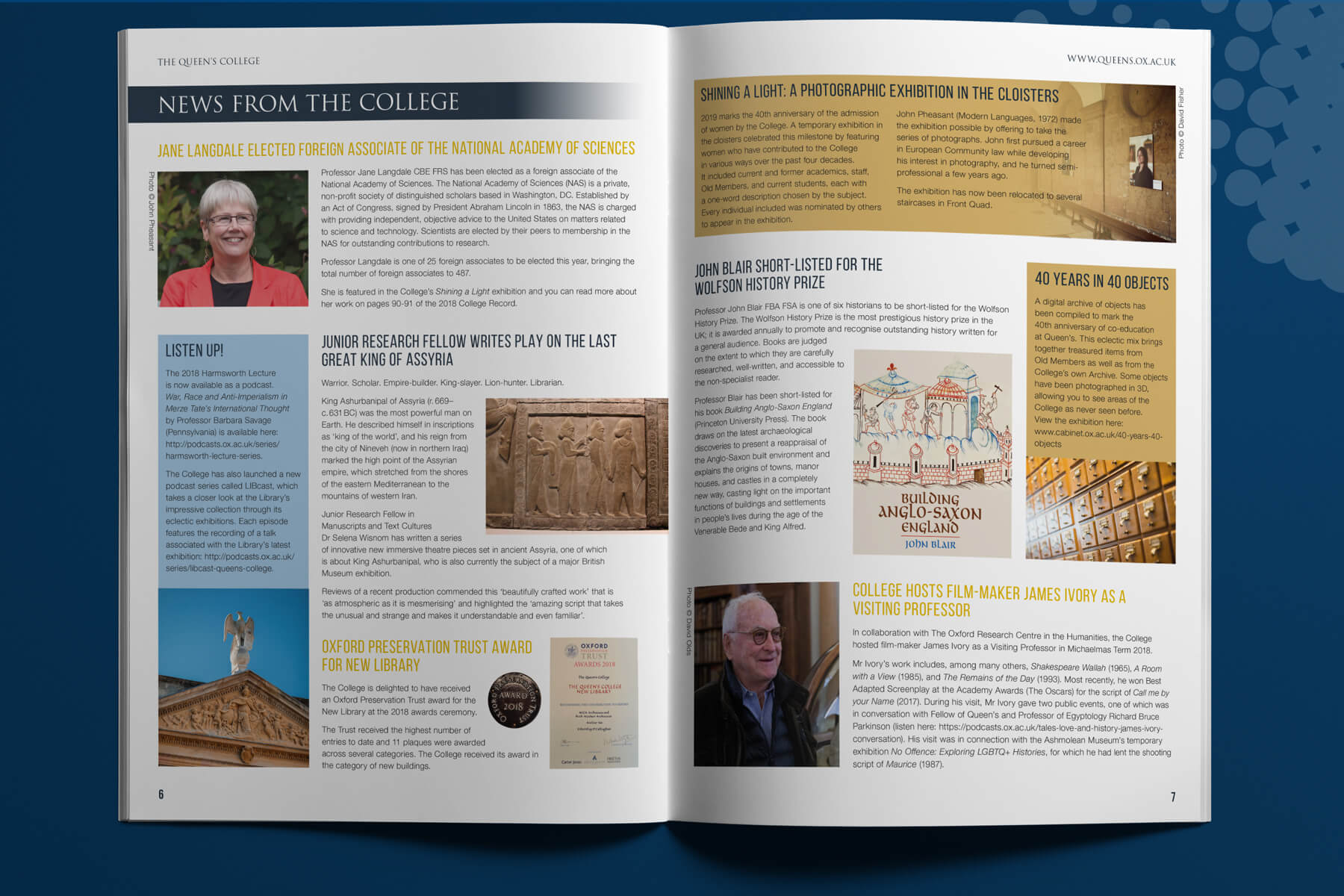 The Queen's College Newsletter inside spread