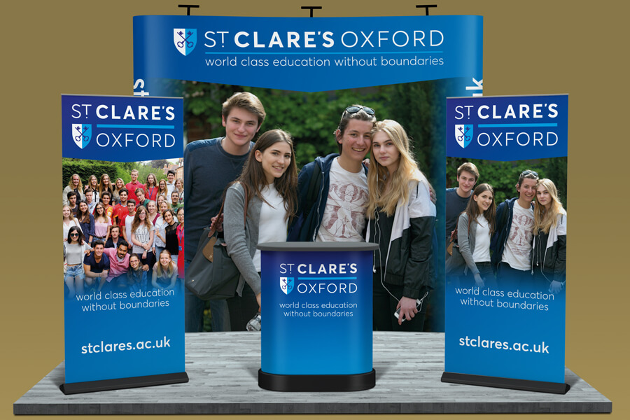 St Clare's pop up banners