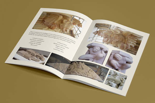 Alex Wenham, stone carver, brochure pages 2
