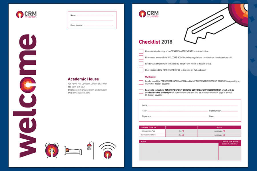 CRM Students icon move in envelope and checklist