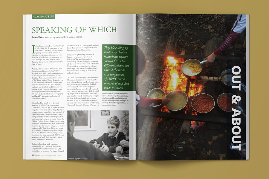 Cothill House Magazine inside spread 3