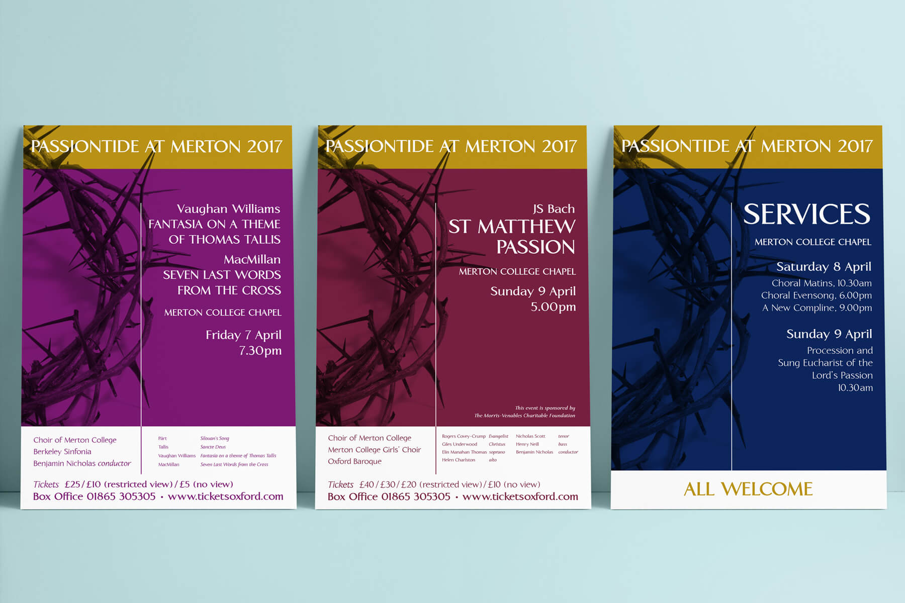 Merton College, Oxford, Passiontide posters