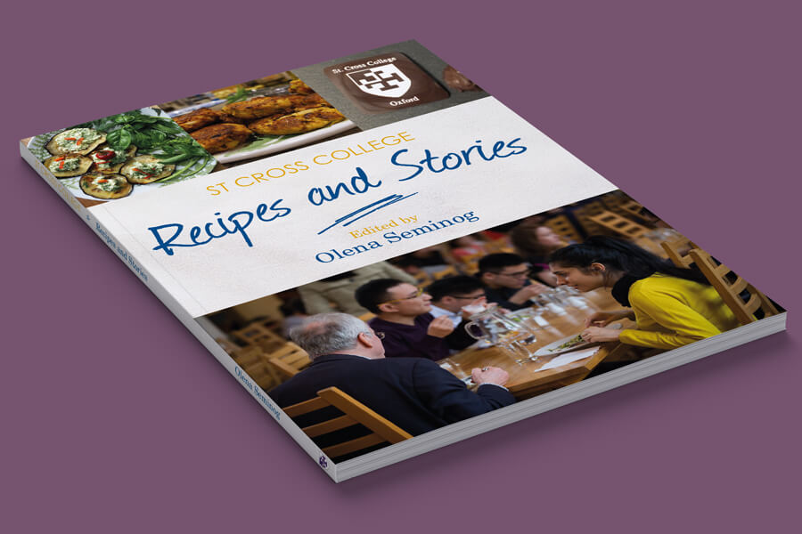 St Cross College cookbook design and print