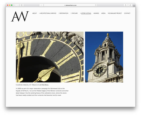 Alex Wenham website St Paul's clock