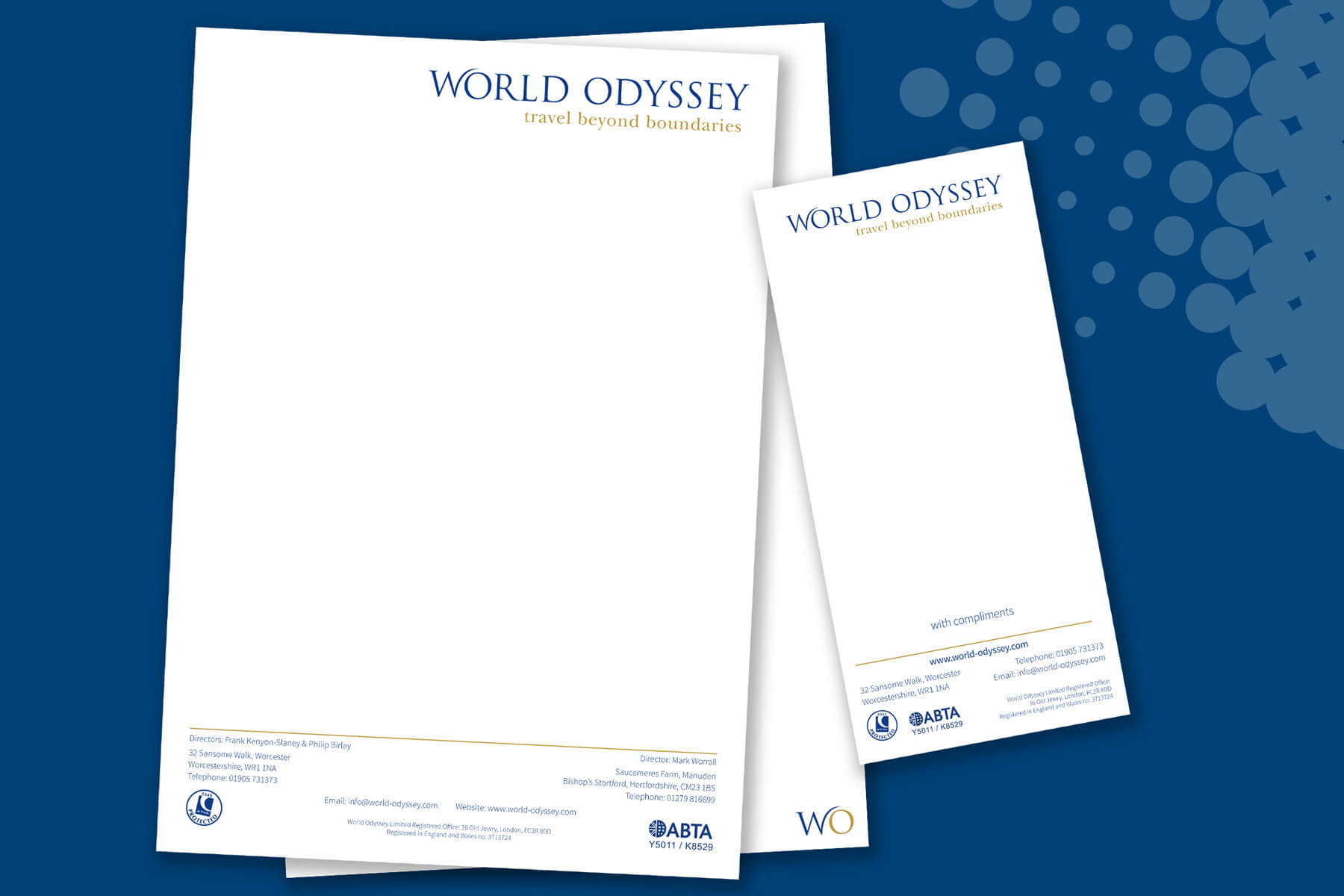 World Odyssey business stationery