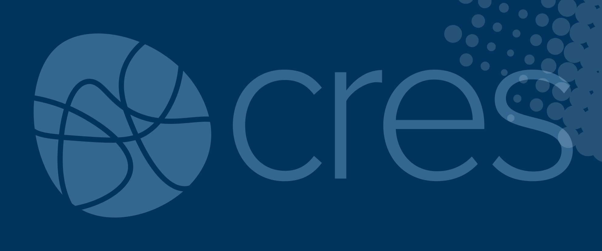 CRES logo on blue background